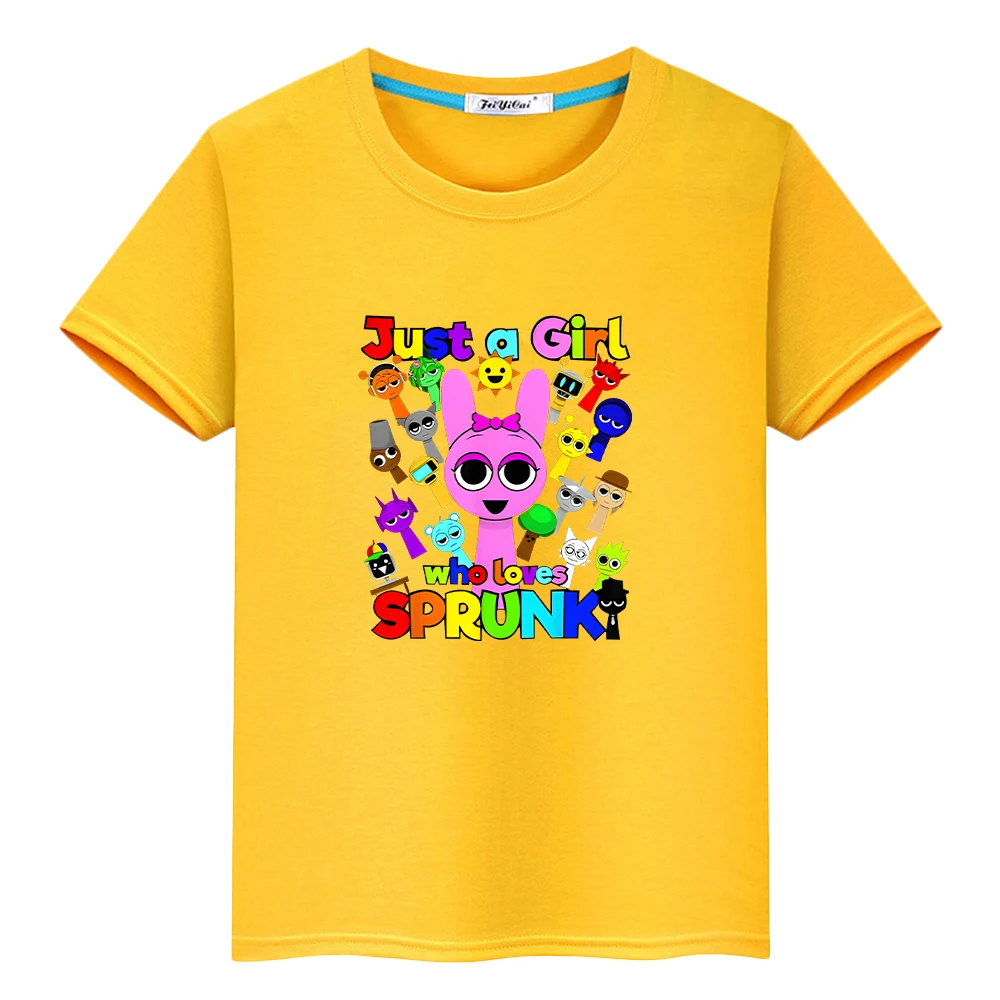 

Sprunki print t shirt for kids boy 10year 100%Cotton Cute Tees Sprunki anime Short Tops pride tshirt y2k one piece girl clothes