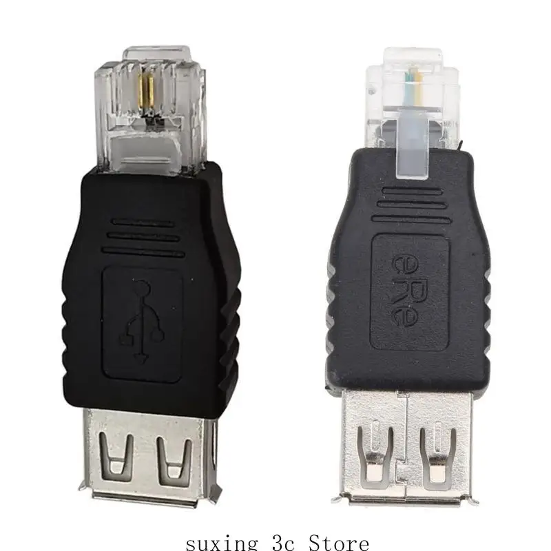 E8BE RJ11 Male para USB 2.0 para A Adapter Adapter Ethernet Converter Transverter Plug