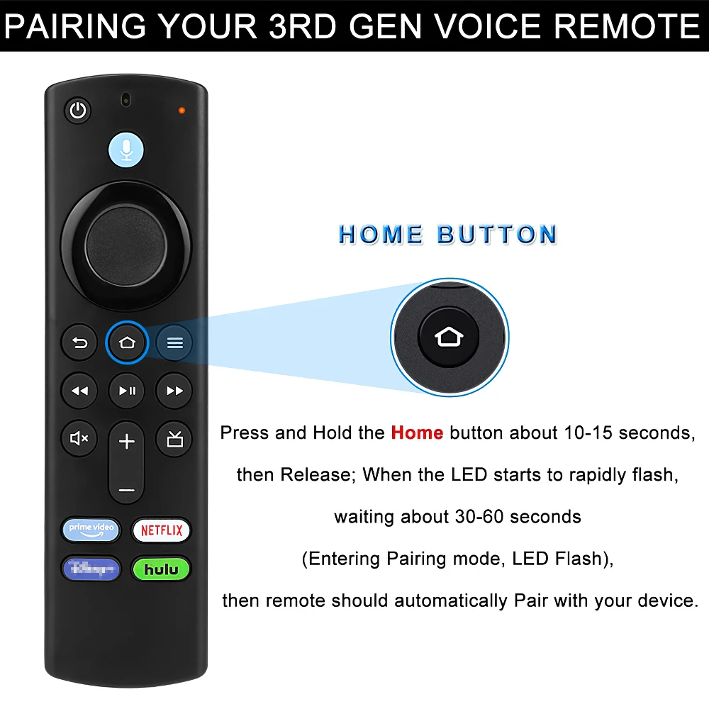 L5B83G Fire TV Voice Replacement Remote Control FOR Amazon (3rd Gen) Fire Stick TV ,Fit for Amazon Fire TV