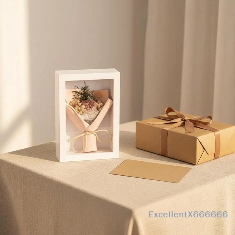 3D Wooden Shadow Box Picture Frame 3cm 5cm Depth Handmade Dried Flower Specimen Holder for Photo Memorabilia
