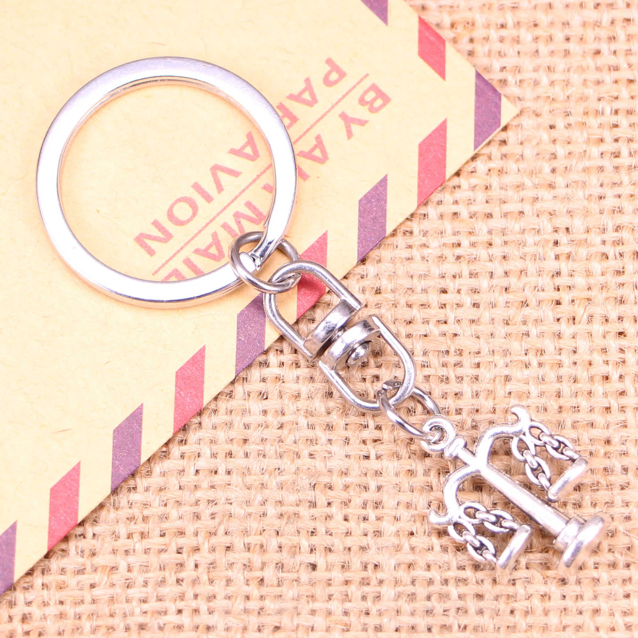 20pcs New Fashion Keychain 22x17mm Libra Scales Of Justice Pendants DIY Men Jewelry Car Key Chain Ring Holder Souvenir For Gift