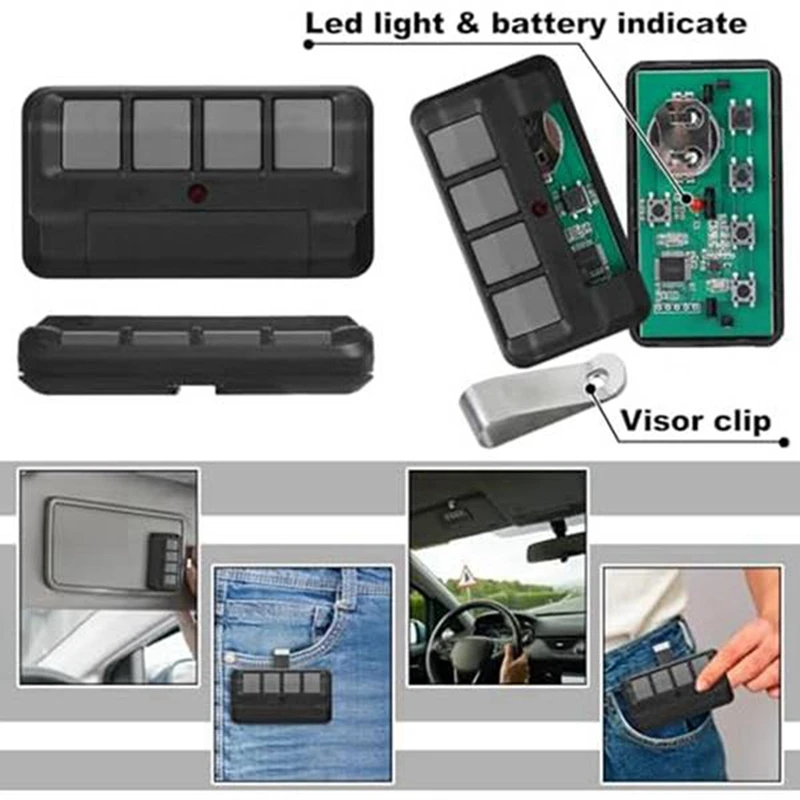 3Pcs 894LT Door Opener Remote For 972LM/974LM/372LM/374LM,Clone 811LM,61LM Or 361LM