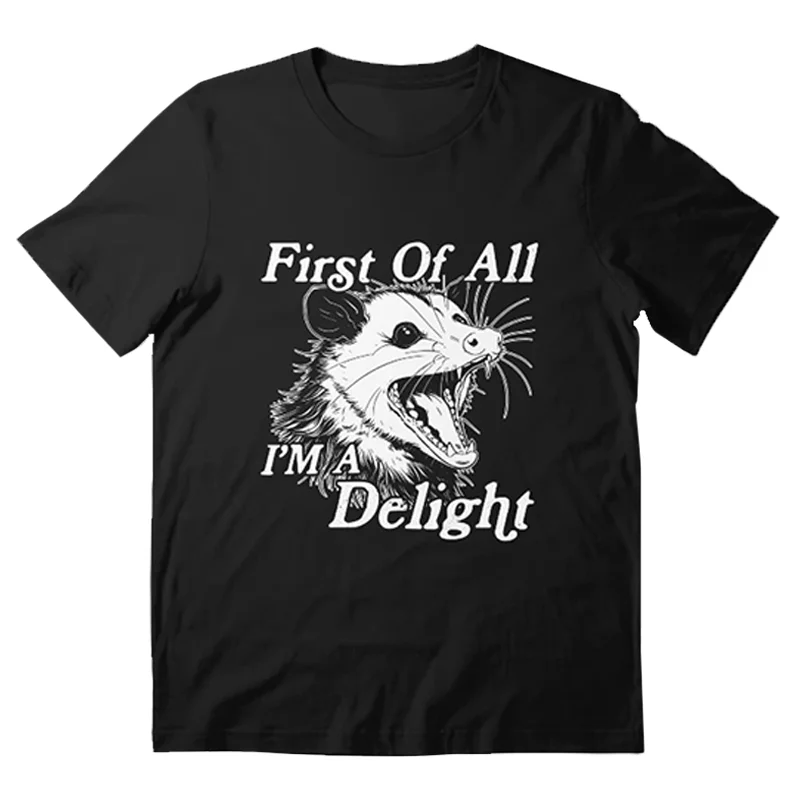 

First Of All I'm A Delight Essential women T-Shirt summer Short Sleeve Crew Neck TShirt for men funny T-Shirts female