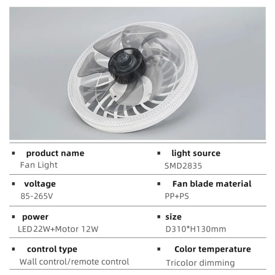 Imagem -06 - Luz Led Ventilador de Teto com Controle Remoto Dimmable Mute Vento Forte Decoração de Interiores E27 85265v