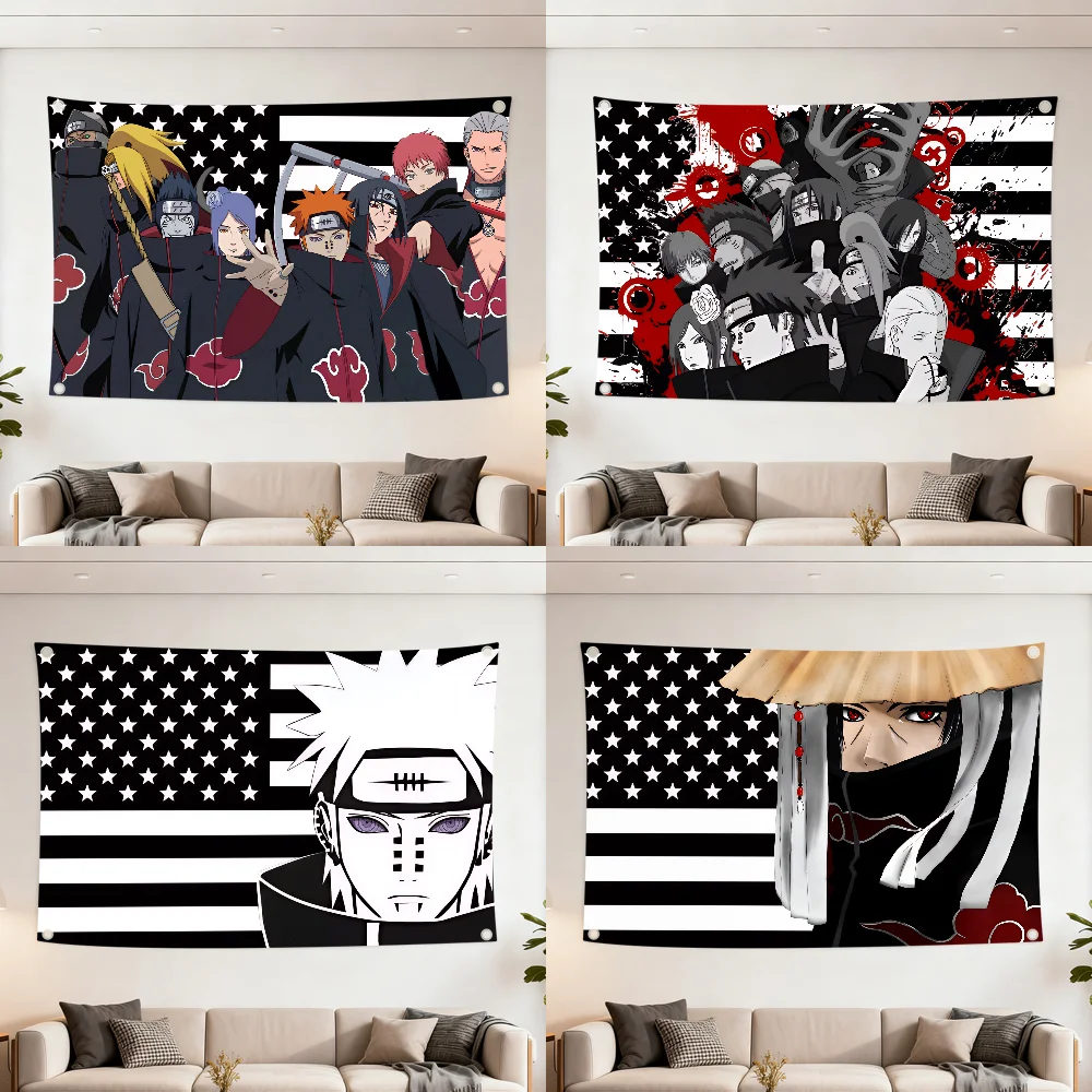 N-NARUTO Uchiha Akatsuki Itachi cushion cover Decoration Outdoor Picnic Party Art Hanging Home Camping Party Banner Best sellers