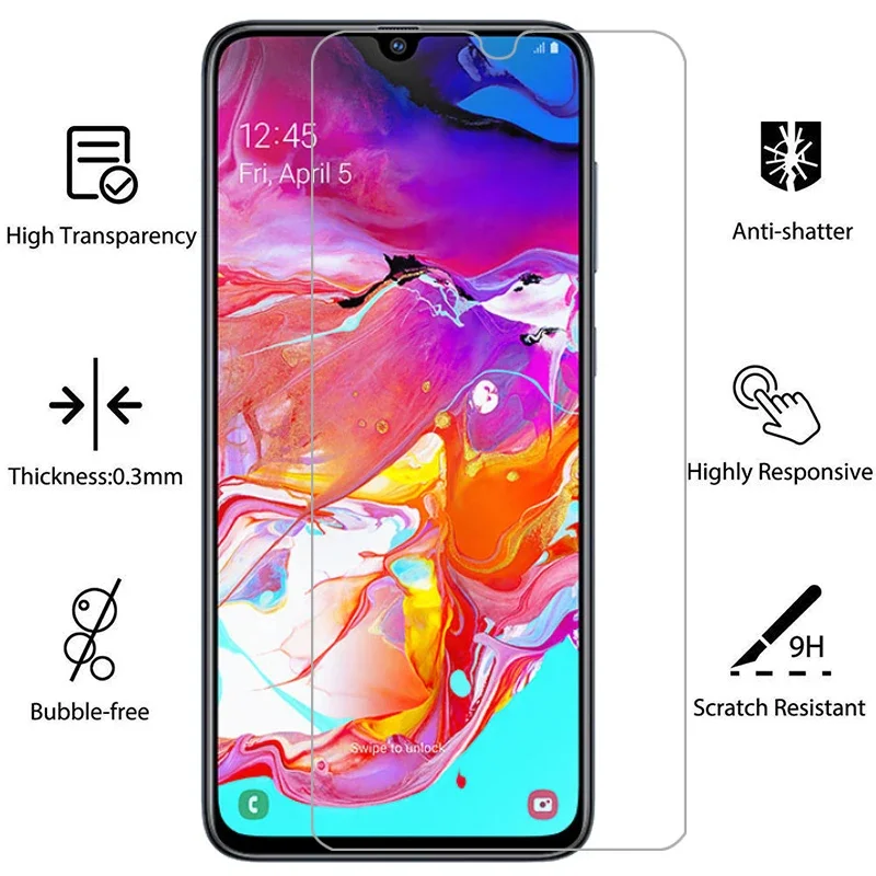 protective tempered glass for samsung a70 screen protector on galaxy a 70 70a 6.7 film samsun samsumg sansung galaxi samsunga70