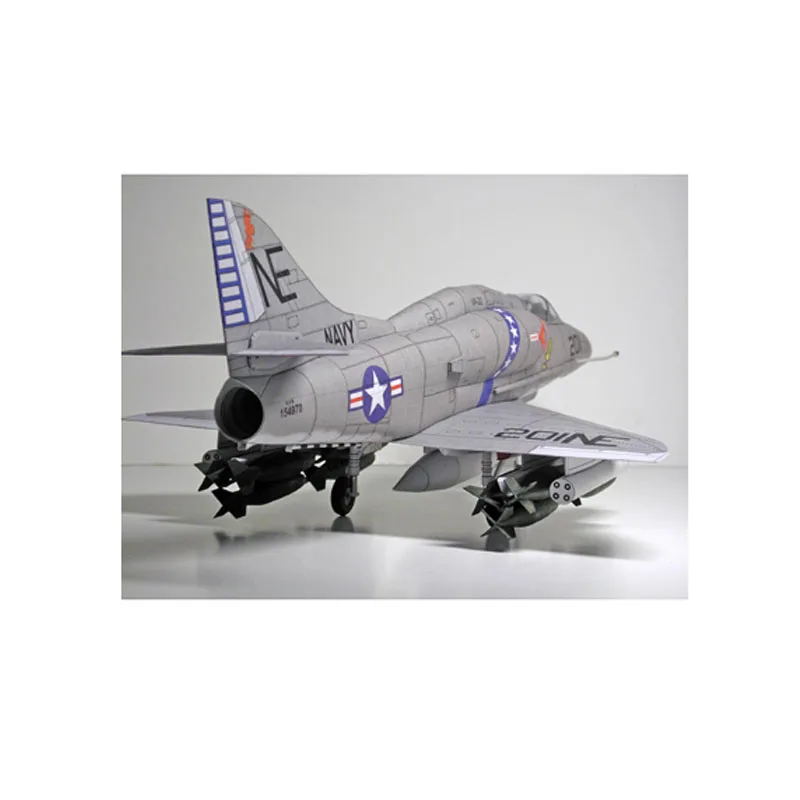 A-4 Skyhawk attack aircraft 1:33 paper model DIY gift collection. Christmas gift paper airplane model attack aircraft model