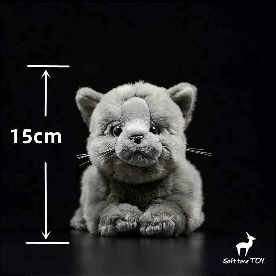 British Shorthair Cat High Fidelity Anime Plushie Felinae Plush Toys Lifelike Animals Simulation Stuffed Doll Kawai Toy Kids