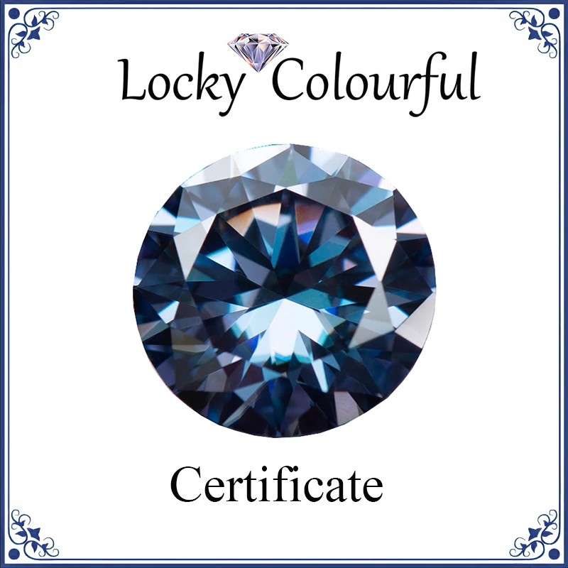 

Moissanite Round Shape VVS1 Sapphire Blue Color Beads for Charms DIY Jewelry Making Earrings Materials with GRA Certificate