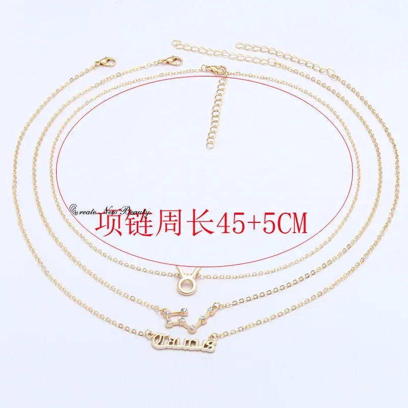 Horoscope Pendant Necklace for Women Men Fashion 12 Constellation Charm Scorpio Leo Necklace Gold Color Fashion Jewelry Gifts