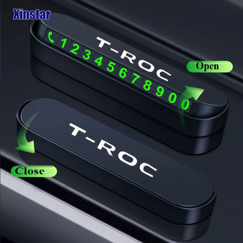 Car Temporary Parking Card Phone Number For Volkswagen TROC T-ROC Auto Styling