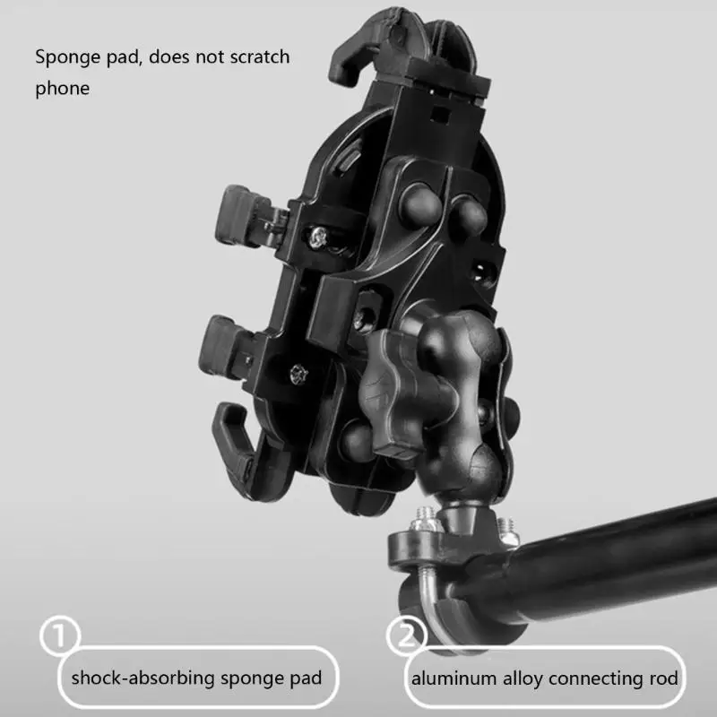 

Универсальный держатель для телефона для мотоцикла, конструкция с гашением вибраций, быстрая установка, подходит для всех
