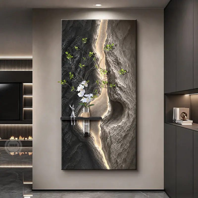 Light luxury foyer decoration 2026 new Italian style corridor corridor hanging painting three-dimensional high-end wall lamp