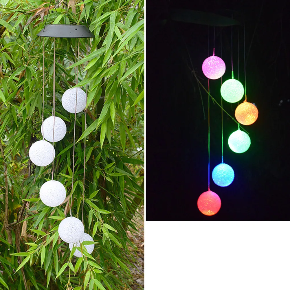 

Solar Wind Chime Light with Vivid Gradient Ball Automatic Sensor Night Light for Outdoor Indoor Decoration Garden Solar Lights
