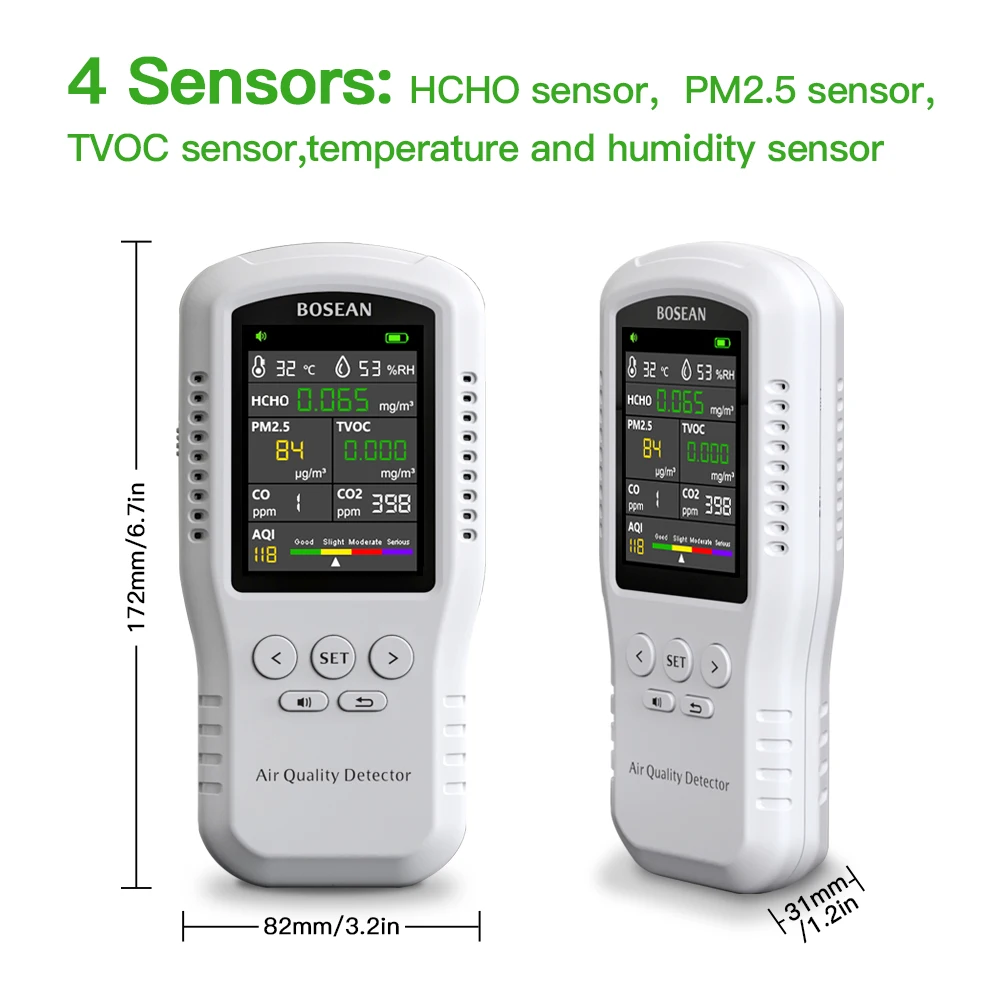Newest Portable Carbon Dioxide Detector Temperature Wireless Humidity Air Quality Desktop Indoor Co2 Meter