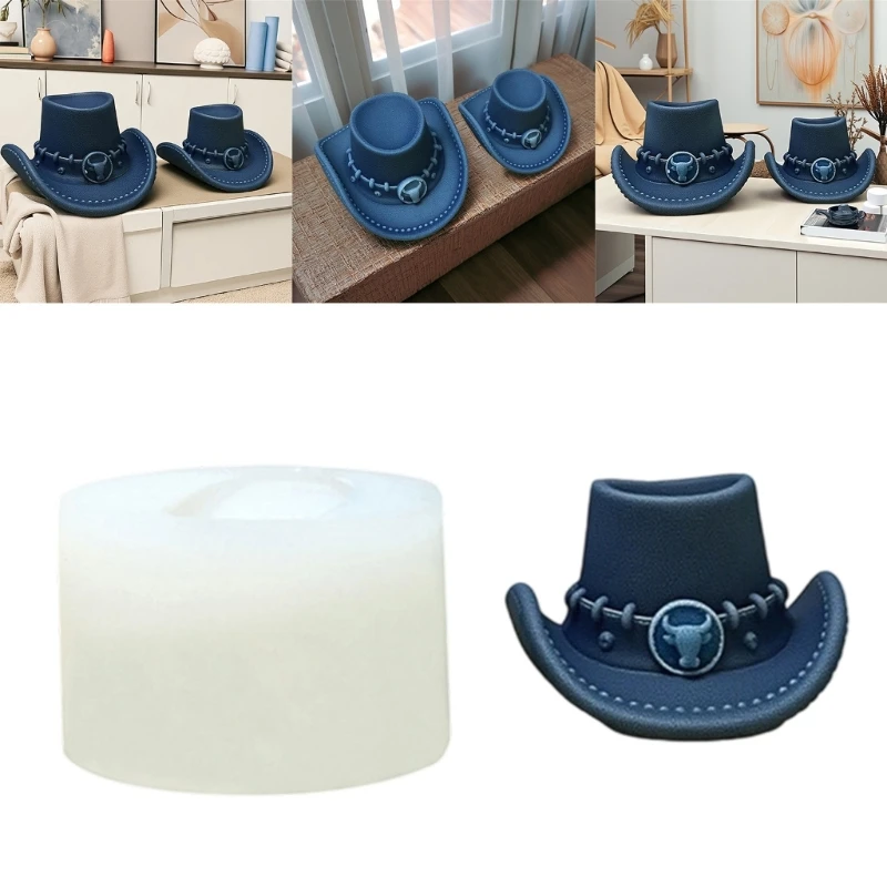 

Силиконовая форма для ковбойской шляпы для штукатурки, уникальное украшение ручной работы для рукоделия Y5GB