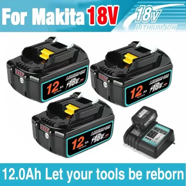 Bl1860 für makita 18 v 12ah original batterie bl1830 bl1860 bl1850b werkzeug batterien kompatibel für makita 18 volt kabellose schleifer