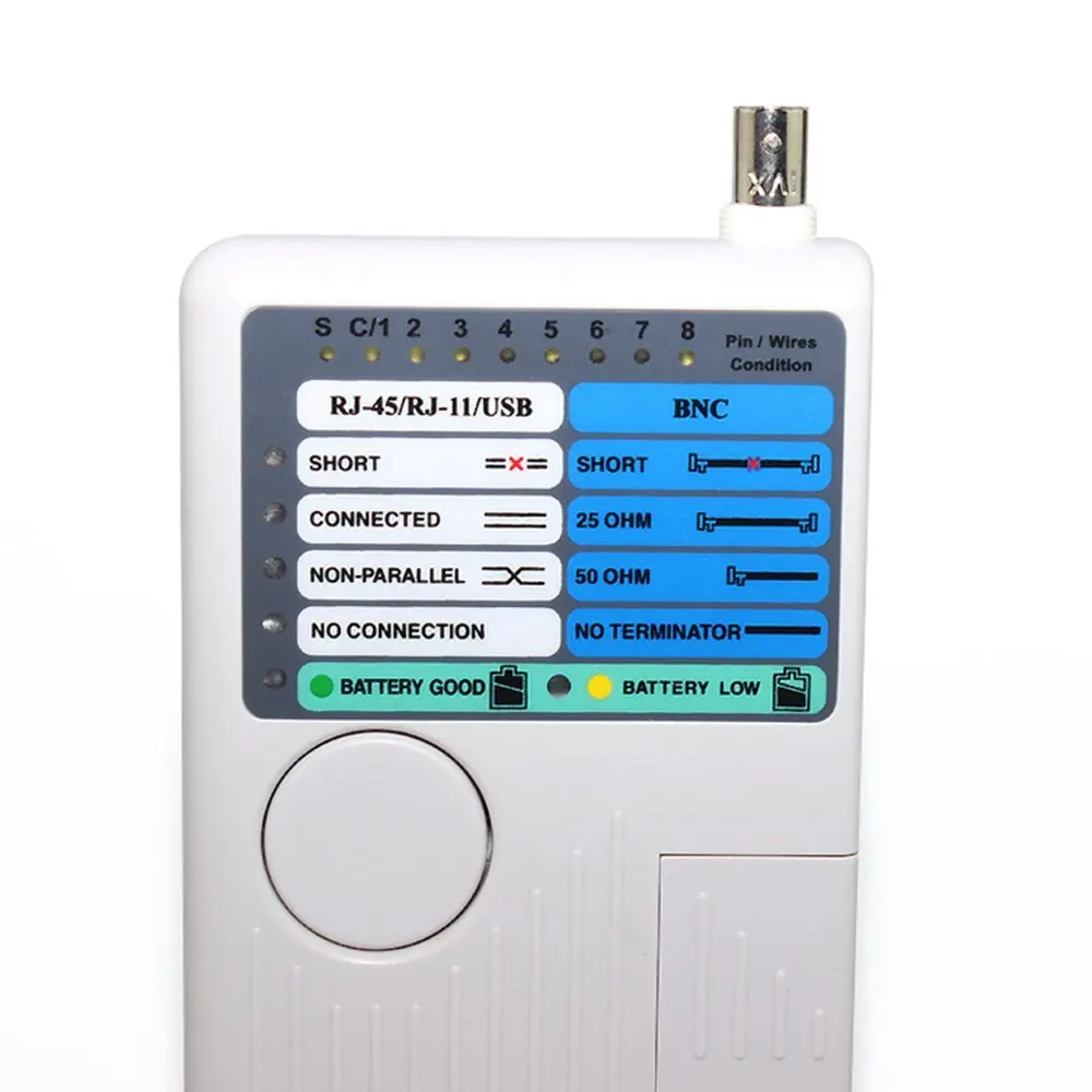 Multi Function Telephone Network Cable Tester 4 In 1 RJ45/RJ11/USB/BNC LAN Cable Cat5 Cat6 Wire Tester