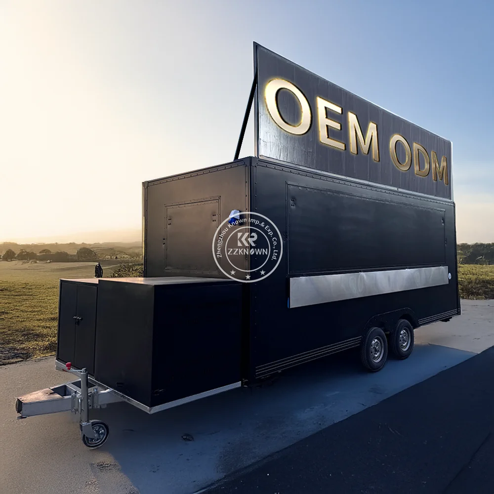 Customized Food Trailer Mobile Food Kiosk Truck Mobile Kitchen Trailer for Hamburger Cart Fast Food Truck with DOT Certification