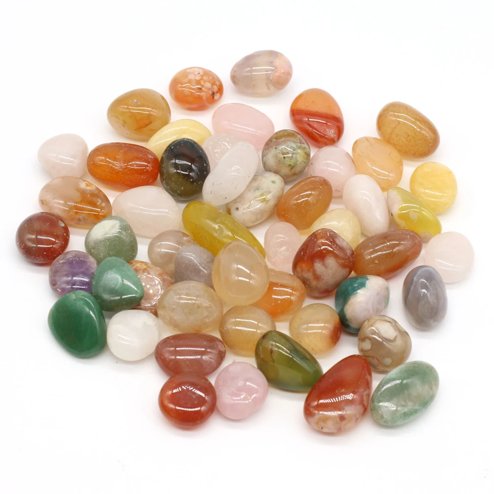 Natural Stone Non-porous Colorful Rainbows Pebbles Fish Tank Potted Plants Jewelry Making DIY Necklace Accessories 200g