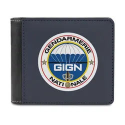 Gruppo di intervento della Gendarmerie nazionale-portafoglio in pelle Gign francia porta carte di credito portafoglio di lusso National gendargerie