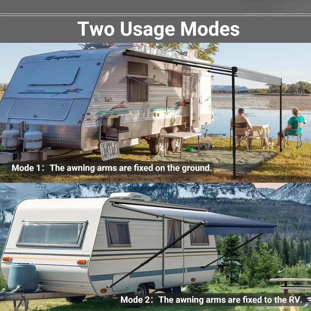 Manuelle Wohnmobil-Markise, komplettes Set, einziehbare Wohnmobil-Markise für Wohnmobile oder Anhänger, Wohnmobil-Rolle, für Wohnmobile oder 5. Rad, Ausgangsmarkise
