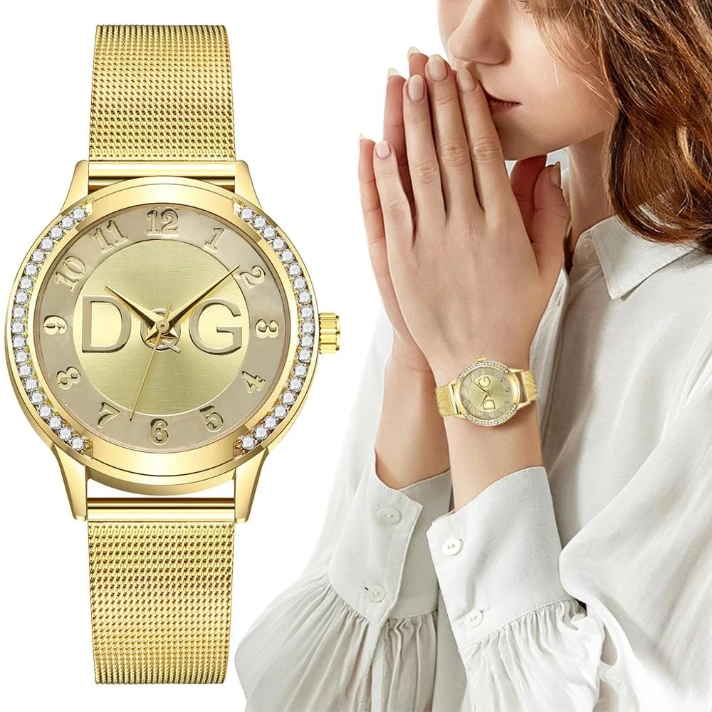 DQG Watch Quartz Luxury Rhinestone Women\'s Watches Bracelet Ladies Feminino Relogio Women Watches Clock Montre Femme 2023