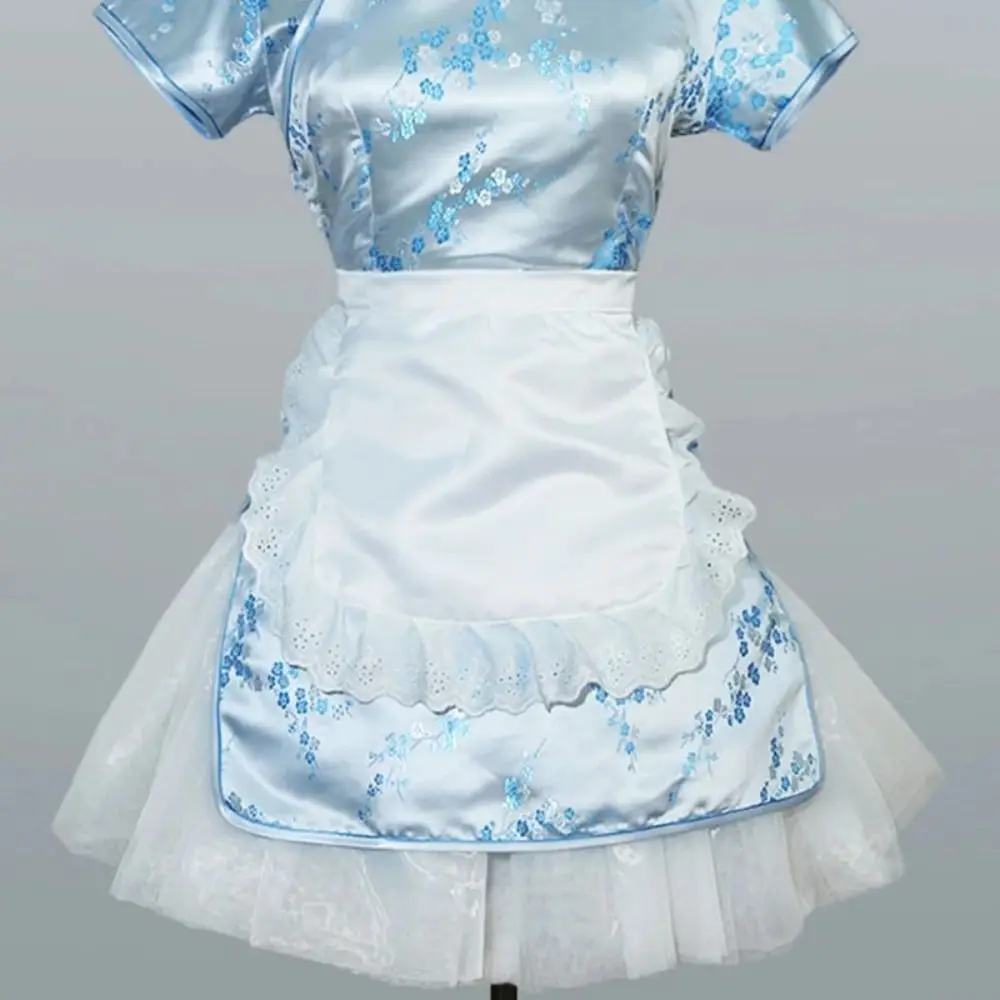 New Lolita Maid Apron Sexy Lace Black White Half Waist Apron Cooking Kitchen Apron Beauty Flower Coffee Shop