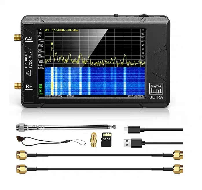 Original TinySA ULTRA 100KHZ-5.3GHZ 4inch Display Hand-held Tiny Spectrum Analyzer RF Generator ESD protected with Battery