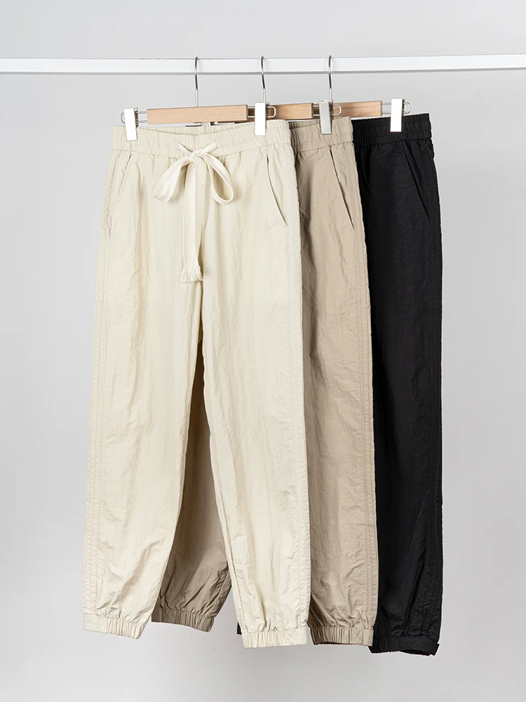 

Retro Japanese Sle Men's Spring Autumn Thin Casual Loose Straight Leg Long Pants Sports Cuffed Urban Faion Workwear Trousers