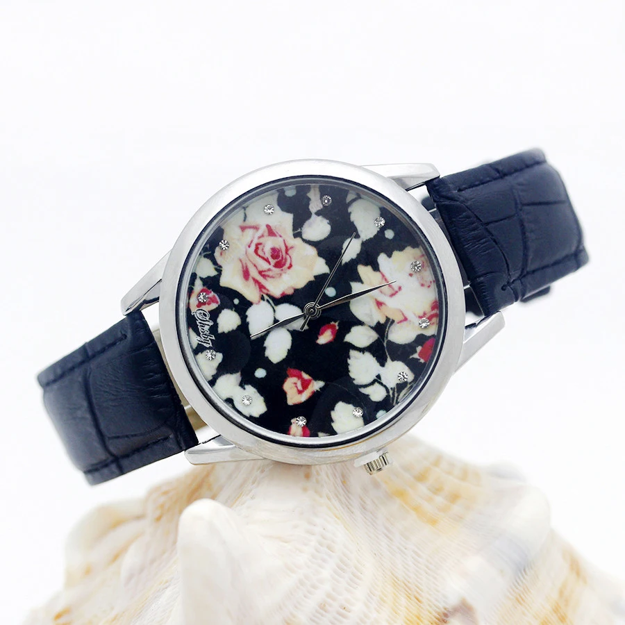 Shsby Sweet Flower Quartz Wristwatch Elegant Ladies Watch Luxury Brand Woman Watch  For Women Girls Gift 2