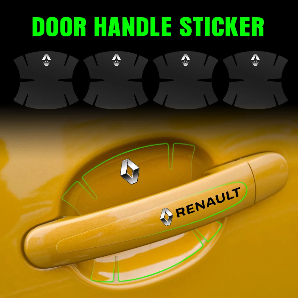 

8pcs Transparent Car Door Handle Bowl Scratch Protective Stickers Decals For Renault Velsatis Dacia Clio Captur Auto Accessories