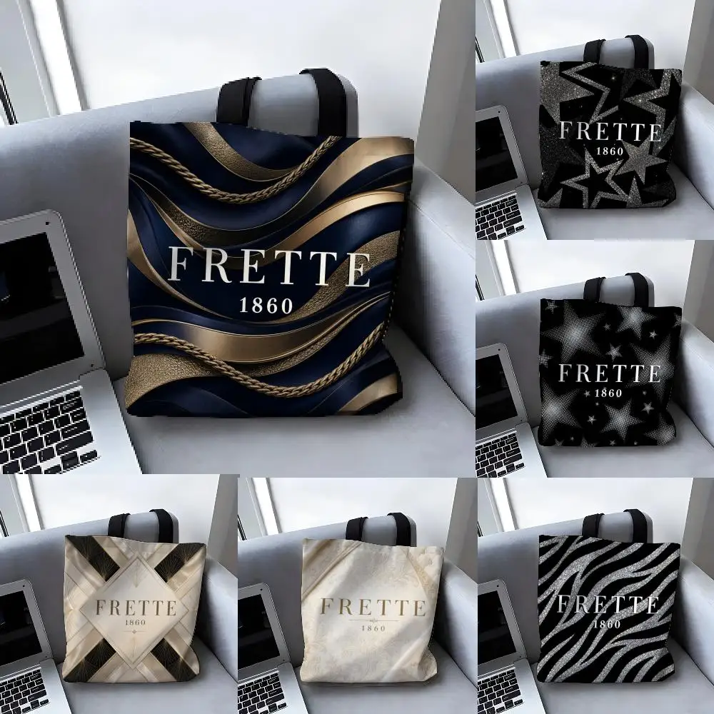 Woman Fashion Life Minimalism FRETTE-F Storage Bags Canvas Tote Bag Large Women's Designer Handbags Shopping Bags for Groceries