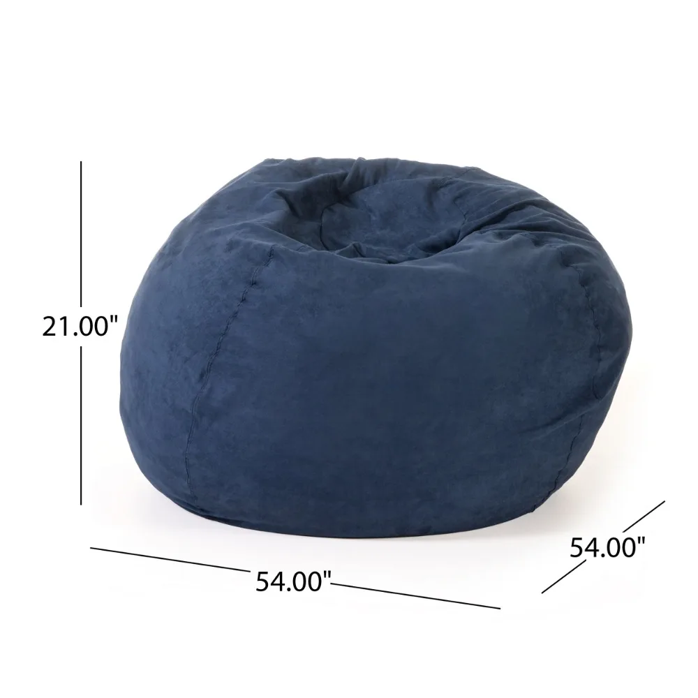 5-Foot Comfortable High-Density Shredded Foam Bean Bag Chair for Kids and Adults, with Removable Microsuede Cover, Ideal Reading