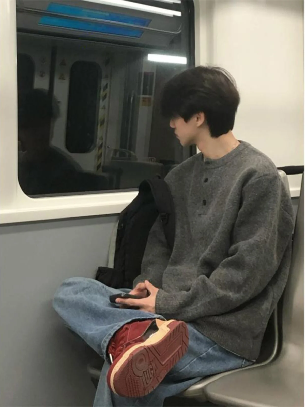 

Deep ey Men's Henry Collar Knitwear Winter Loose Casual Sle American Retro Base Layer Sweater Comfortable Polyester Fiber