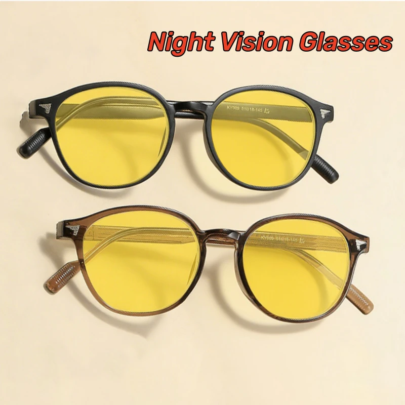 Retro Diamond-Studded Night Vision Anti-Blue Light Glasses Unisex Computer Gaming Yellow Protective Eyewear for Men and Women