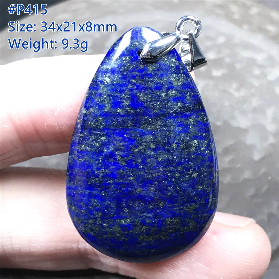 Natural Lapis Lazuli Necklace Pendant For Women Men Wealth Gift Stone Royal Blue Beads Crystal Silver Gemstone Jewelry AAAAA
