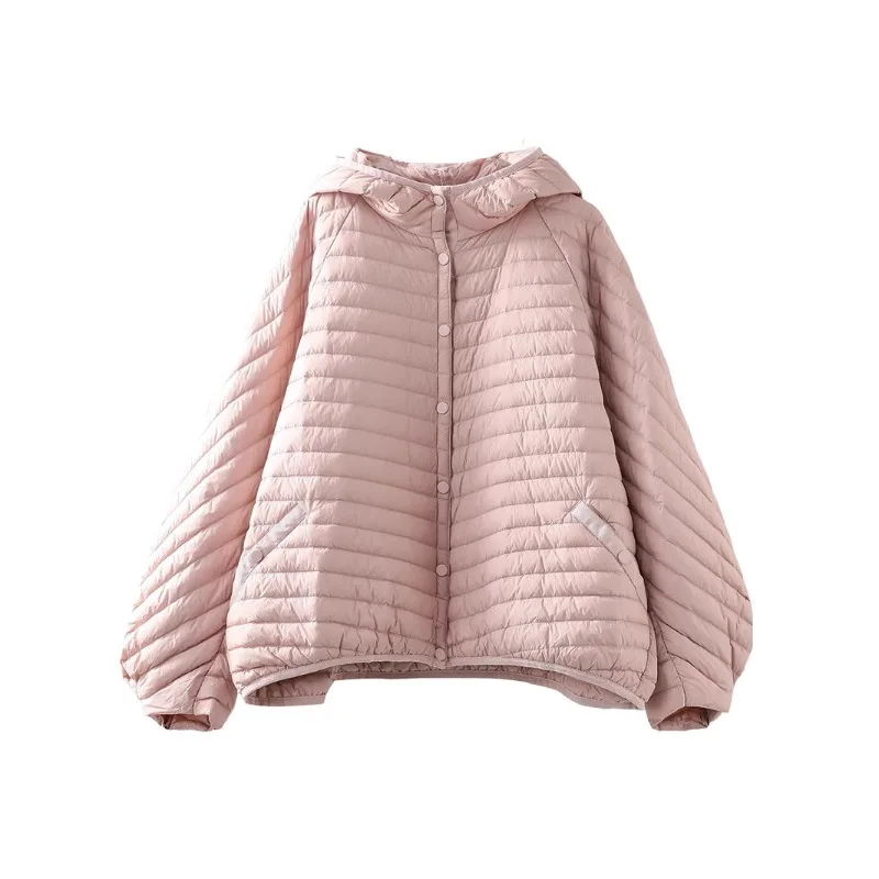 Feminino pato branco para baixo leve jaqueta com capuz jaqueta curta estilo curto inverno novo estilo retro literário solto ajuste