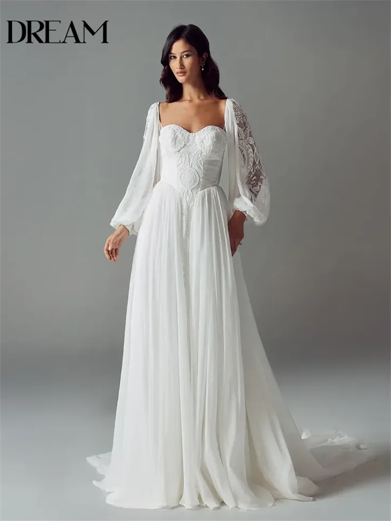 DREAM Classic Lace Long Edition Customizable Wedding Dress Applique 2026 New Bridal Gown Vestitos De Novia Customized