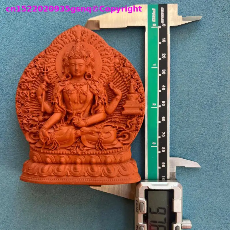 Rare Amogha pasha Amogha-Pass Bodhisattva clay buddha Handmade Holy tsha-tsha Buddhist temple lama monk worship 10cm