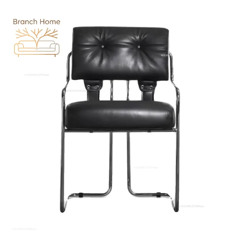 Vintage Office Chair Stainless Steel Dining Chair Bauhaus Retro Negotiation Leisure Designer Single Chair Furniture