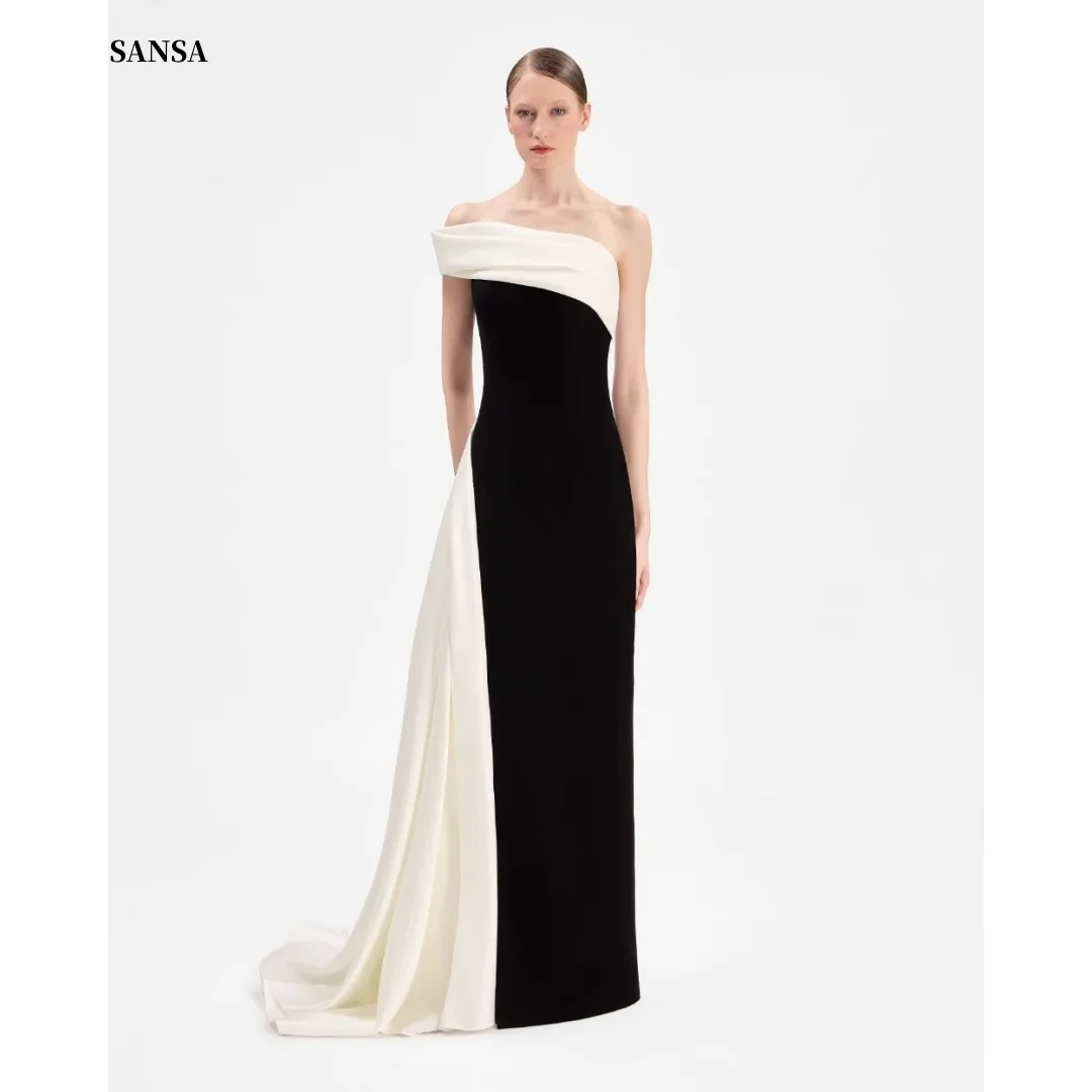 

Sansa Customized Black One Shoulder Prom Dresses A-line Satin فساتين للمناسبات الخاصة Backless A-line vestidos de festa 2025