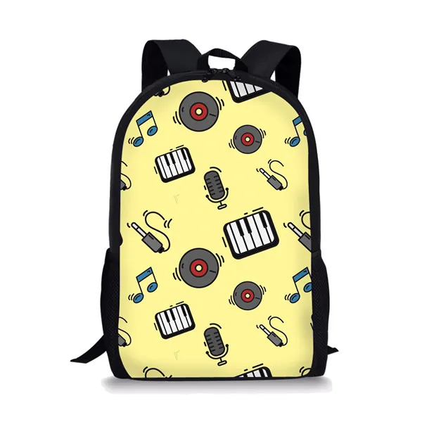 Mochila De estudiante con patrón de música Rock para niñas, paquete de viaje, bolsa de hombro de compras, mochila multifuncional