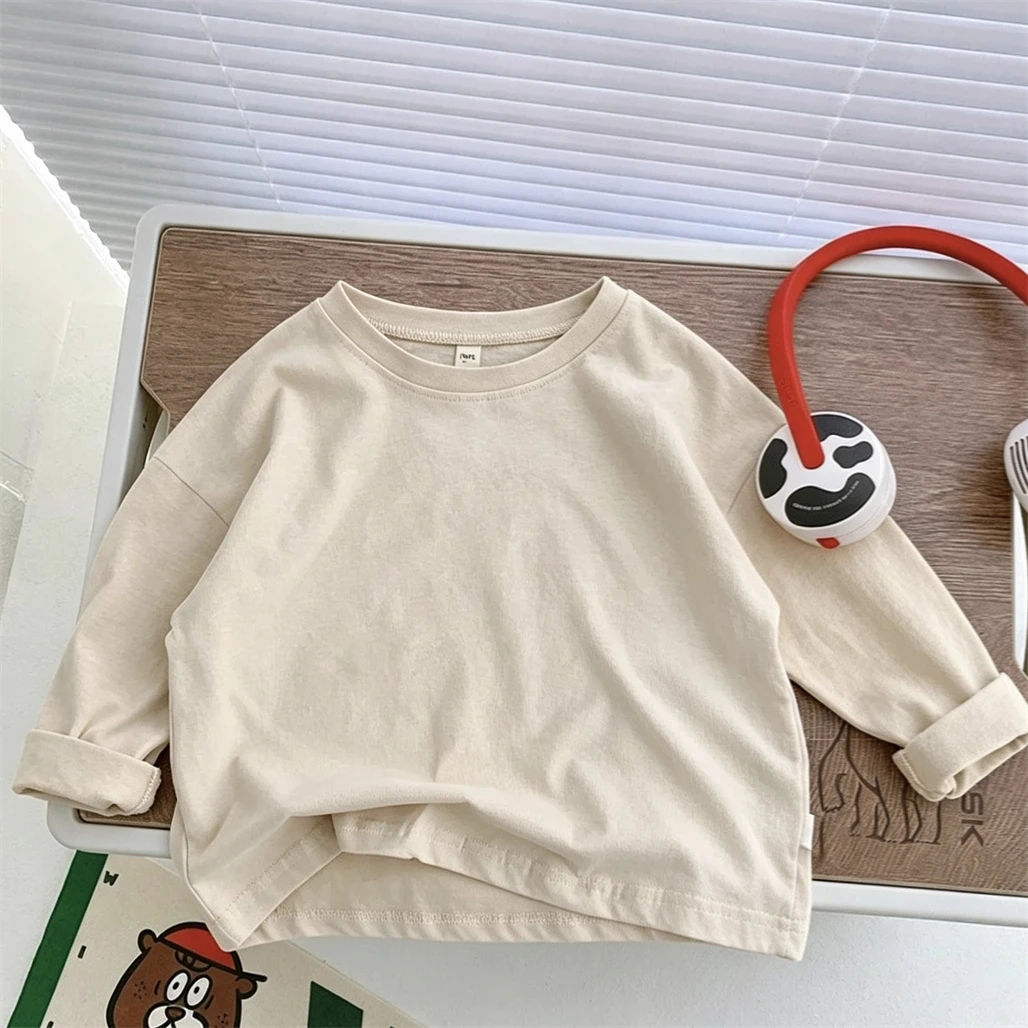 2026 Spring Summer TShirt Solid Color All-match Bottoming Shirt Simple Versatile Tees Boys And Girls Thin Round Neck Pullovers