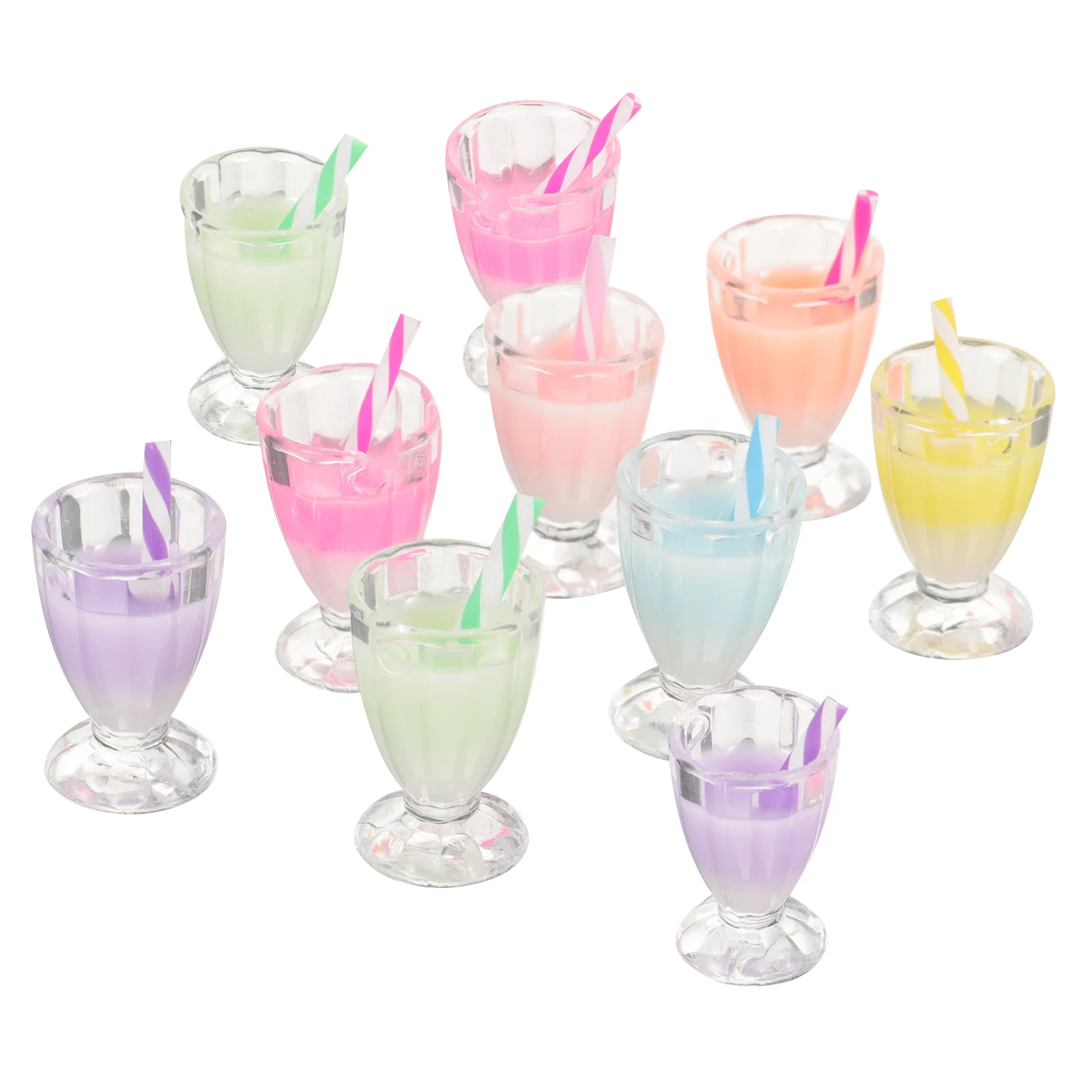 

10pcs Resin Key Chain Drinking Cup Charms Jewelry Accessories DrinkPendant Earrings Crafts Random Color