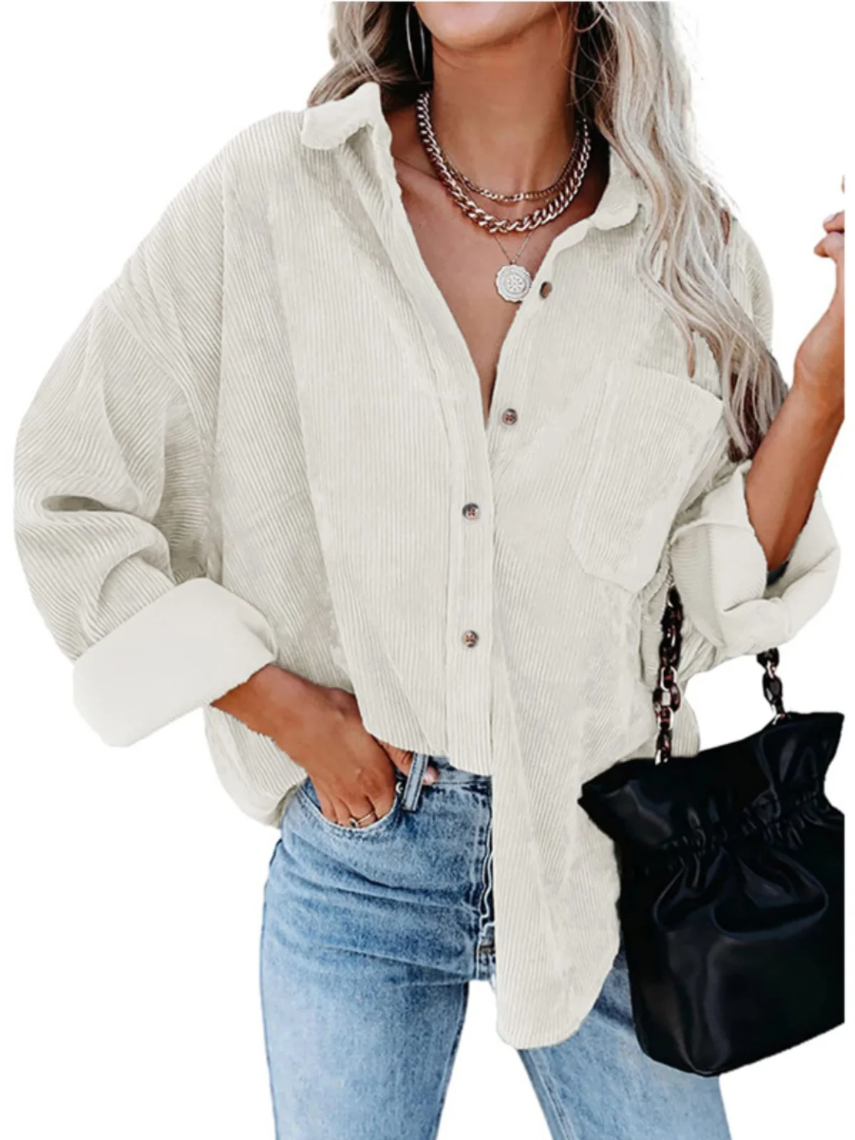 

Loose Long Sve Single Breasted irt Women's Street Sle Loose Fit Button up Long irt Fem Faion Autumn Wear