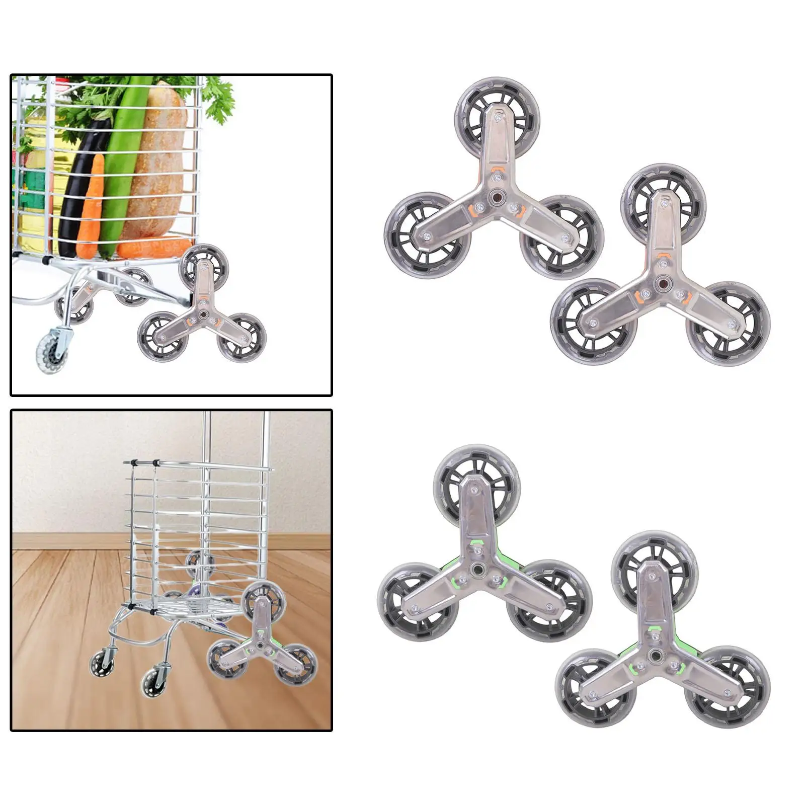 Heavy Duty Triangle Trolley Casters Swivel Climbing Wheels for Shopping Cart Luggage Transport Folding Hand Truck