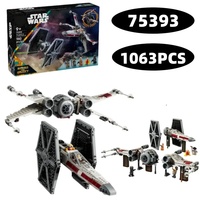 1063PCS 2025 New Lego Star Wars 75393 TIE Fighter and X-Wing Compatible Building Blocks Children's Toy Gift