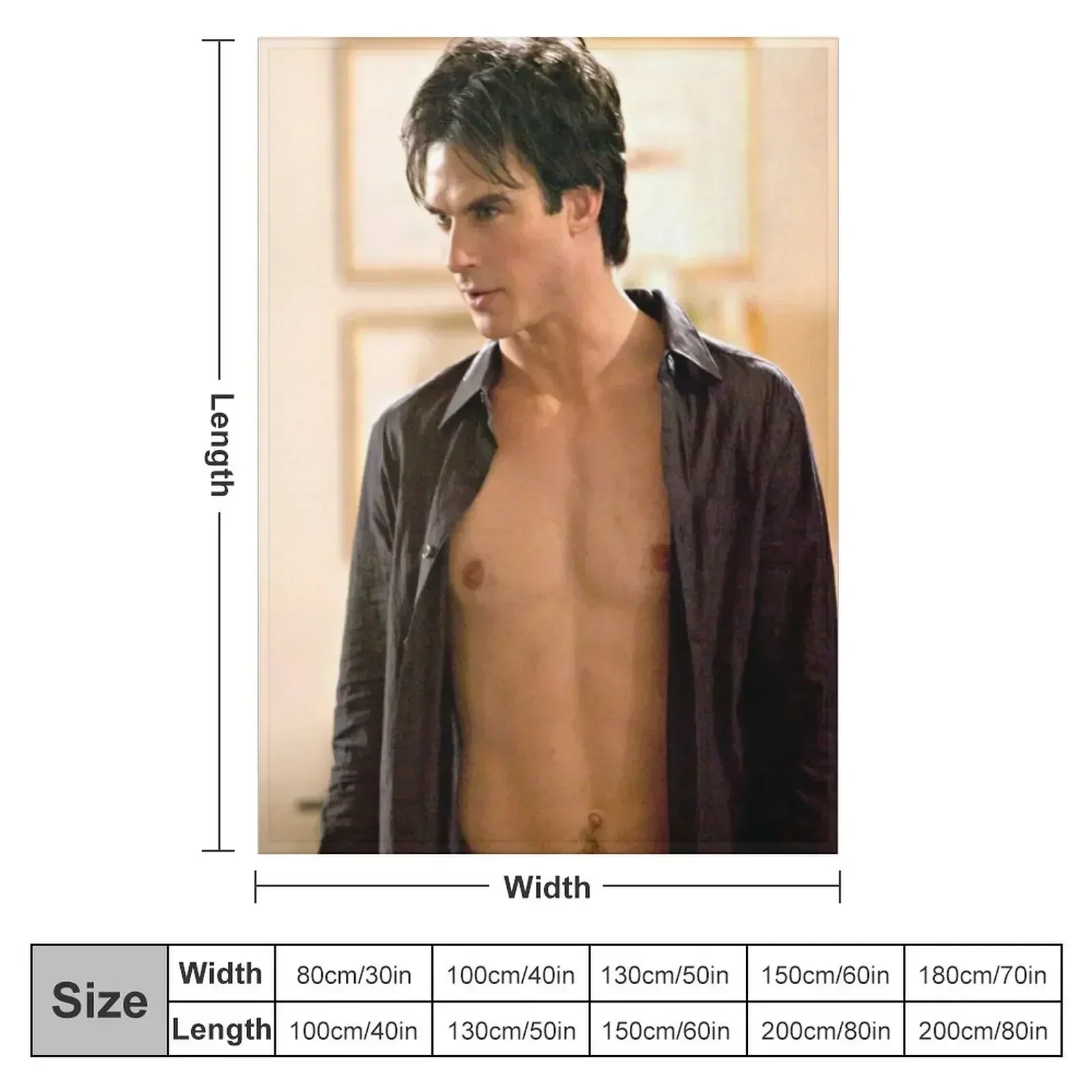 hot damon scene Throw Blanket couch cozy soft plush fuzzy picnic outdoor blanket