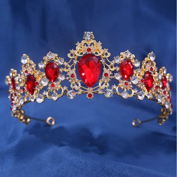 Baroque Crystal Crown Tiara For Women Bride Vintage Rhinestone Prom Diadem Bridal Wedding Hair Accessories Jewelry Crown Tiara image 2